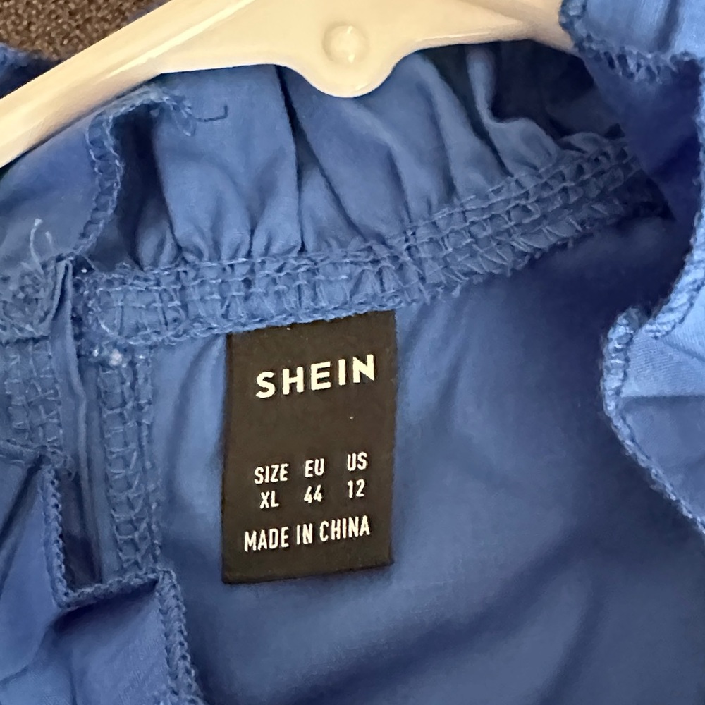 SHEIN Blue Ruffle Blouse - Picture 3 of 3